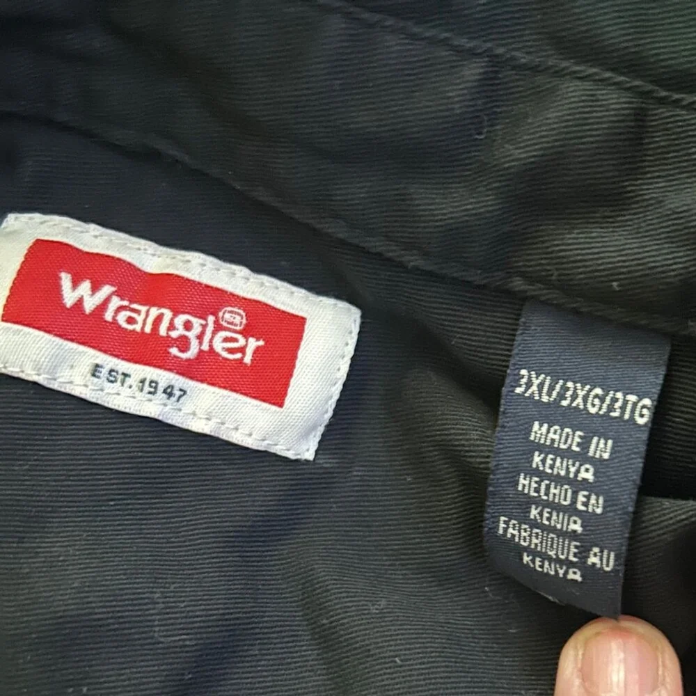 Wrangler Mens Black Short Sleeve Button Down Work Shirt 3XL - Picture 4 of 6